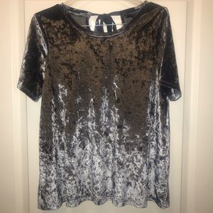 Cynthia Rowley Crushed Velvet Short Sleeve Tee
